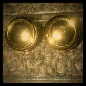 Vintage gold Tone circle earrings